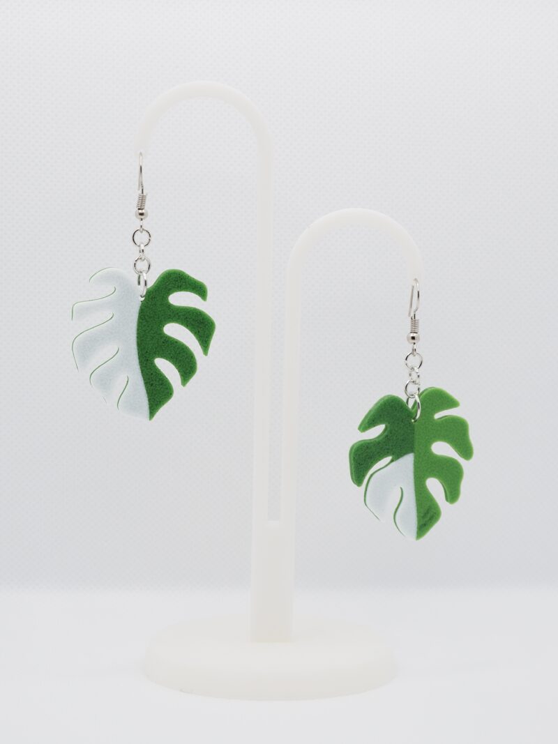 Tropical Monstera Leaf Earrings - Image 9