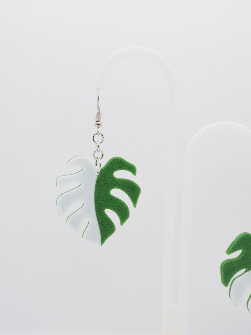 Tropical Monstera Leaf Earrings - Image 8