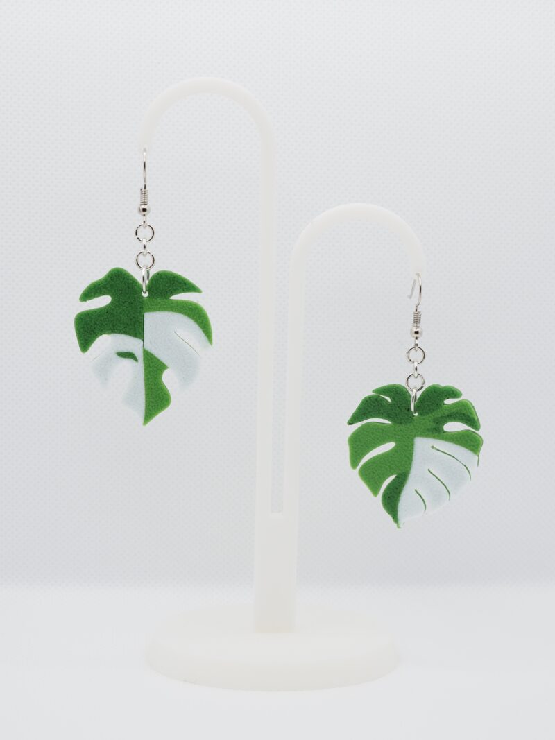 Tropical Monstera Leaf Earrings - Image 7