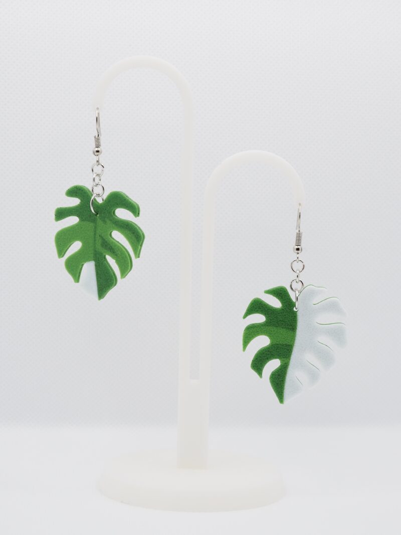 Tropical Monstera Leaf Earrings - Image 6