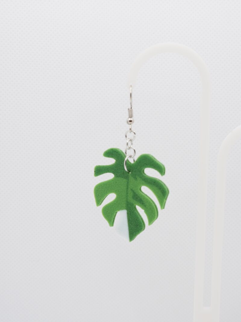 Tropical Monstera Leaf Earrings - Image 5